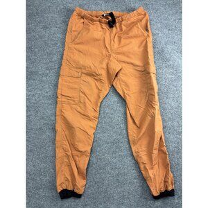 MEC Jogger Pants Mens Medium 33x29 Orange Nylon Hiking Elastic Pockets Trail